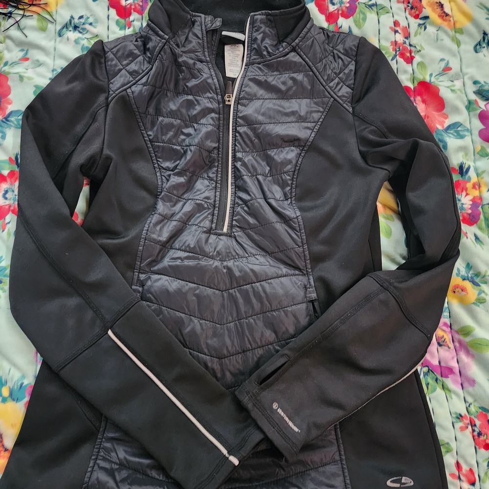 Champion Black Quilted Half-Zip Pullover